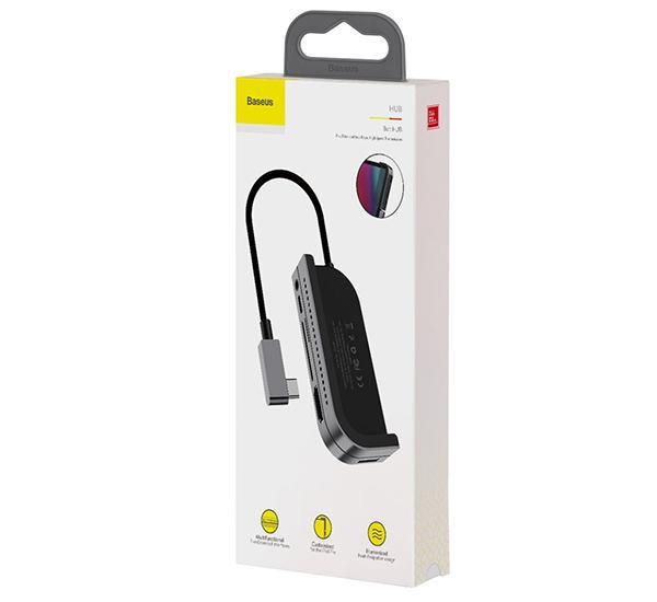 Adaptador Hub Tipo C Ipad Pro 6 en 1 Hdmi 4k Work Station Baseus Negro – imagen 4