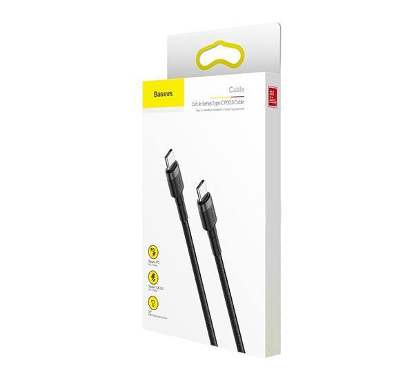 Cable Tipo C a Tipo C PD 20V 3A 60W 1 Metro Baseus Negro – imagen 2