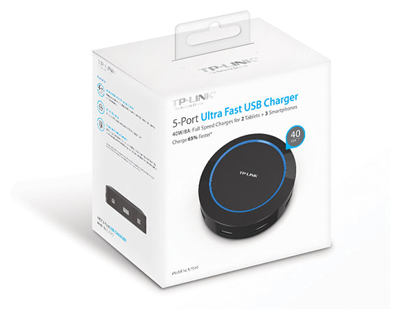 Cargador USB de 40 W con 5 Puertos Tp-link Negro – imagen 2