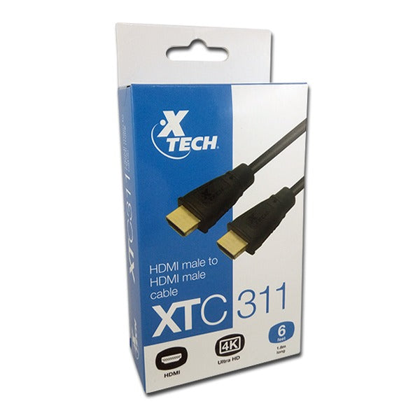 Cable Hdmi 1.8 Metros Xtech Xtc-311 Negro – imagen 2