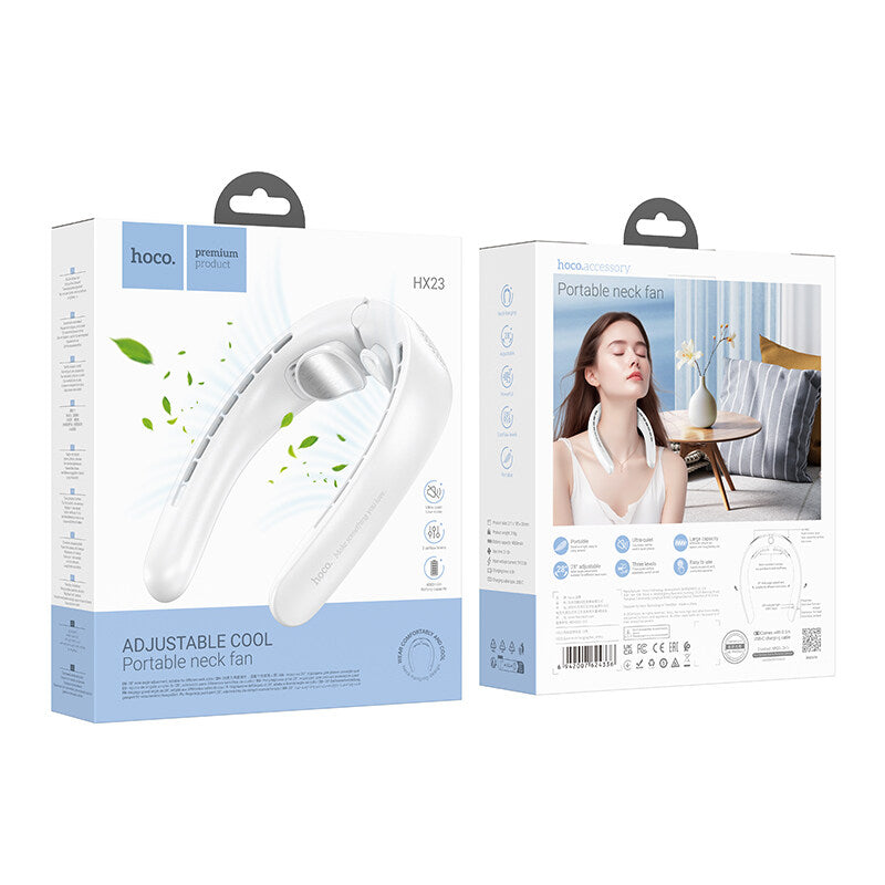 Ventilador De Cuello Recargable Deportivo Hoco Hx23 Blanco – imagen 3