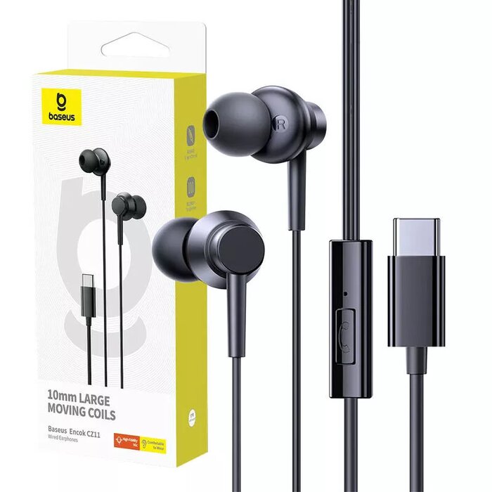Audífonos Con Cable Tipo C Encok Cz11 Baseus Negro – imagen 2