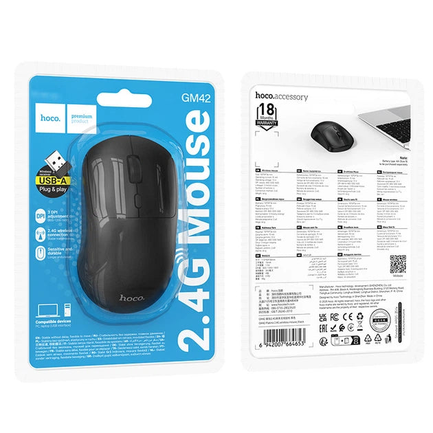 Mouse Inalámbrico Hoco Gm42 1600 Dpi Negro – imagen 4