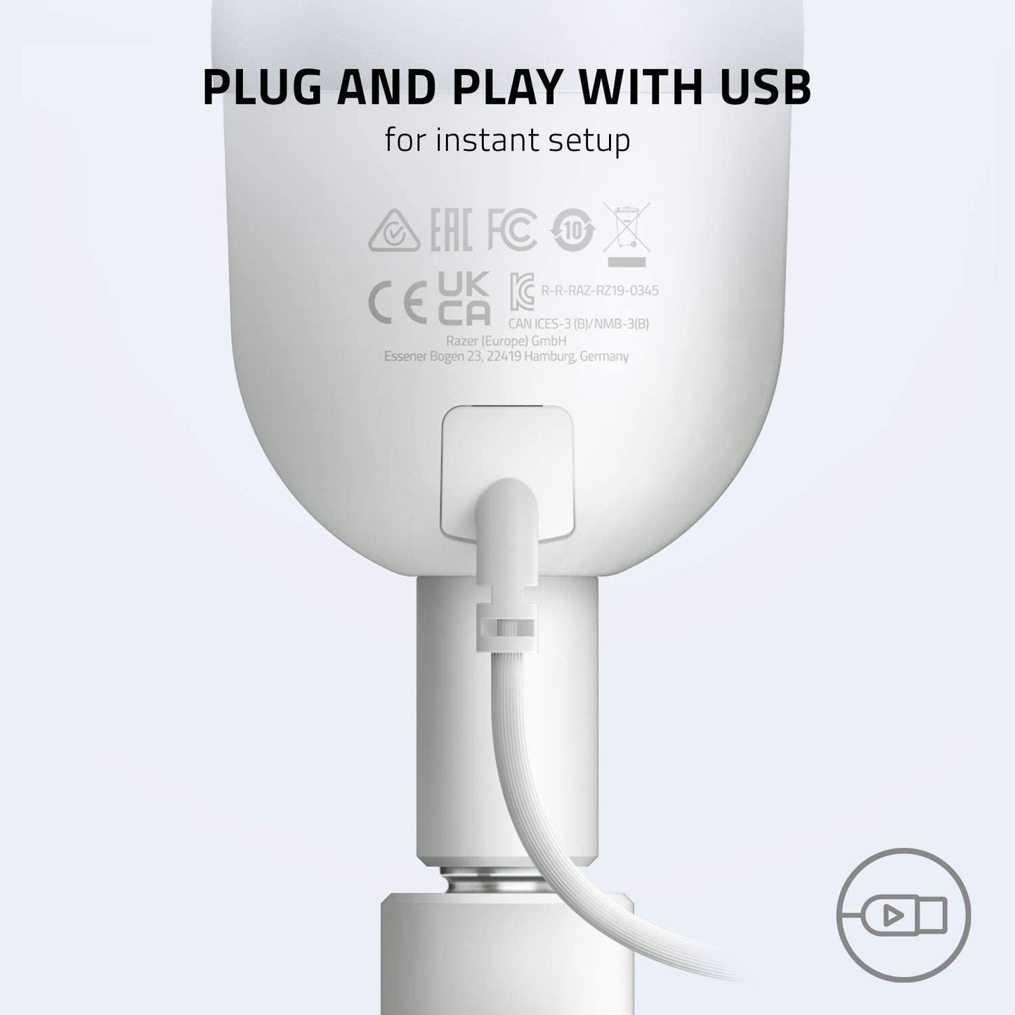 Micrófono Streamer Razer Seiren Mini Mercury Blanco – imagen 3