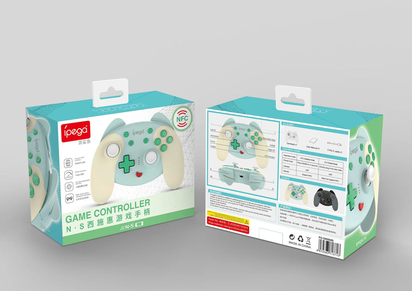 Control Joystick Bluetooth Ipega PG-Sw068b Para Pc Ns Ps3 Verde – imagen 3