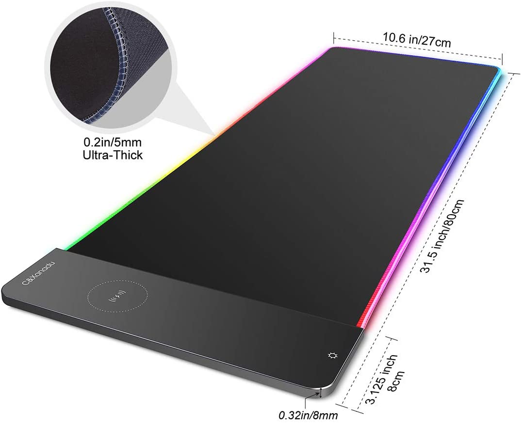 Mousepad Gamer Philips L604 Rgb XL Carga Inalámbrica Negro – imagen 2