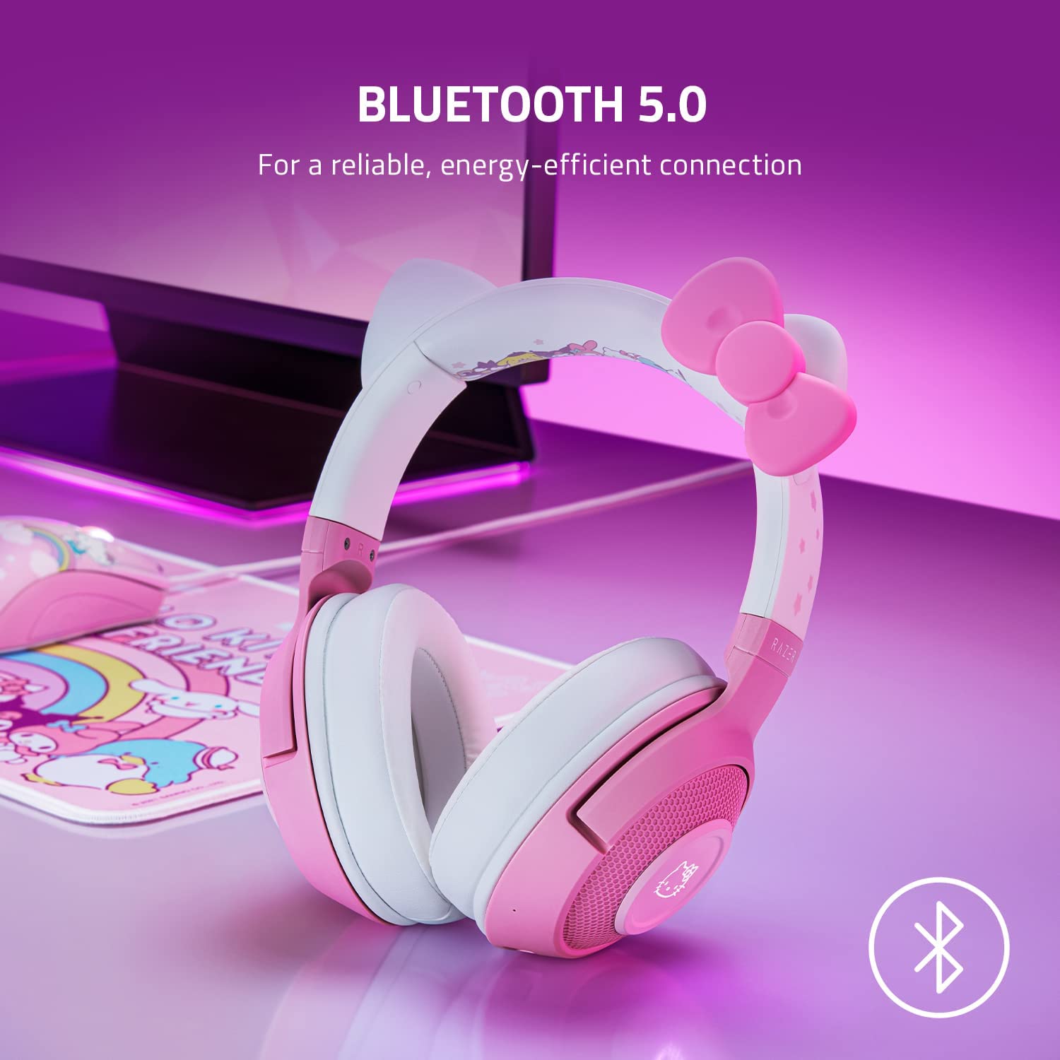 Audifonos Gamer Razer Bluetooth Kraken Hello Kitty & Friends Edition – imagen 6