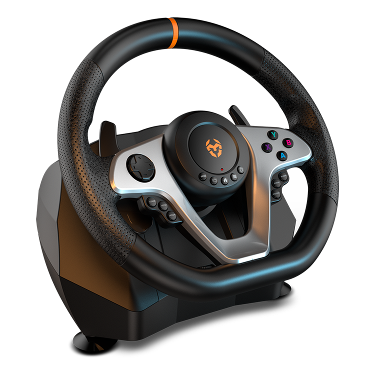 Kit Volante Con Pedales Krom K-Wheel Pro Pc Ps4 Xbox One Switch – imagen 3