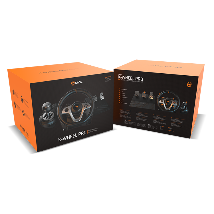 Kit Volante Con Pedales Krom K-Wheel Pro Pc Ps4 Xbox One Switch – imagen 6
