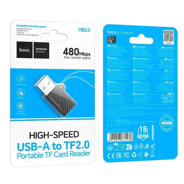 Lector de Tarjetas a Usb Hb53 2.0 Negro – imagen 2