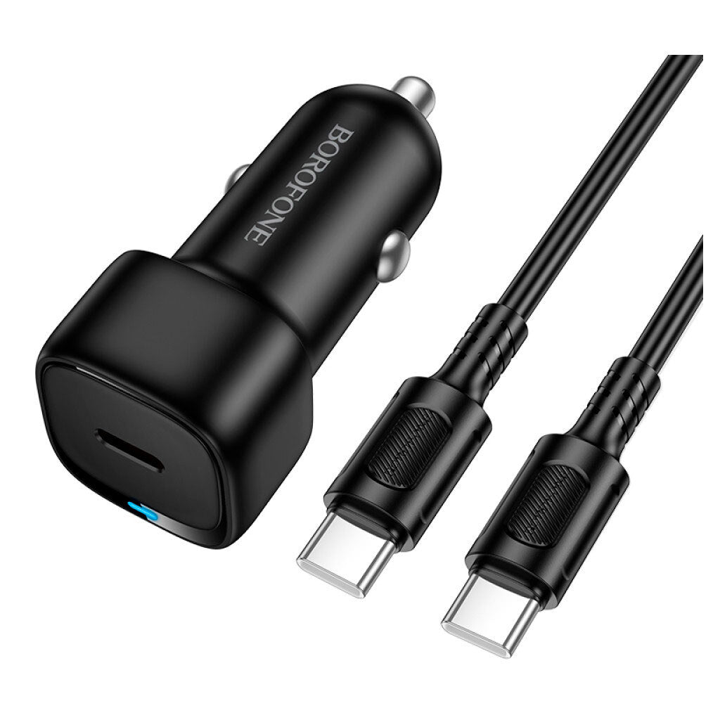 Cargador De Auto Tipo C Borofone Bz34a 20w + Cable Tipo C – imagen 2
