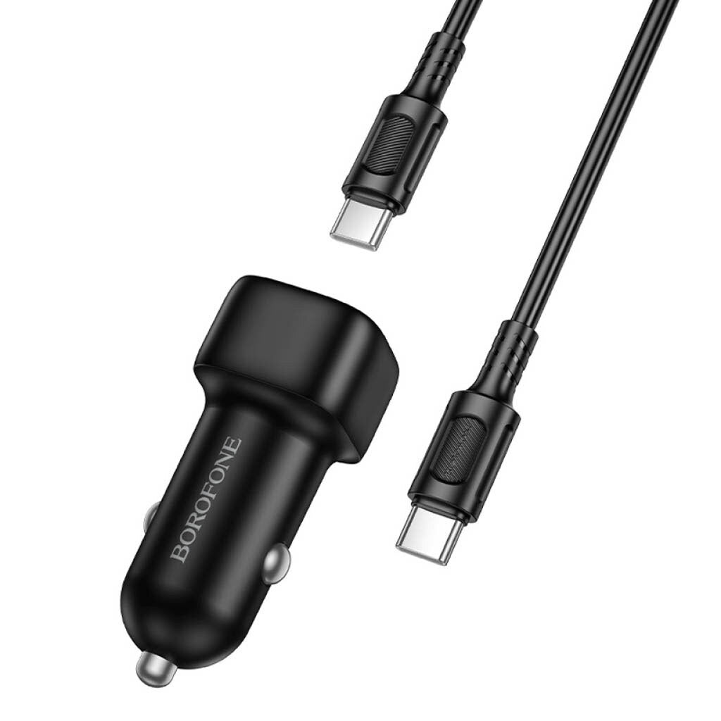 Cargador De Auto Tipo C Borofone Bz34a 20w + Cable Tipo C