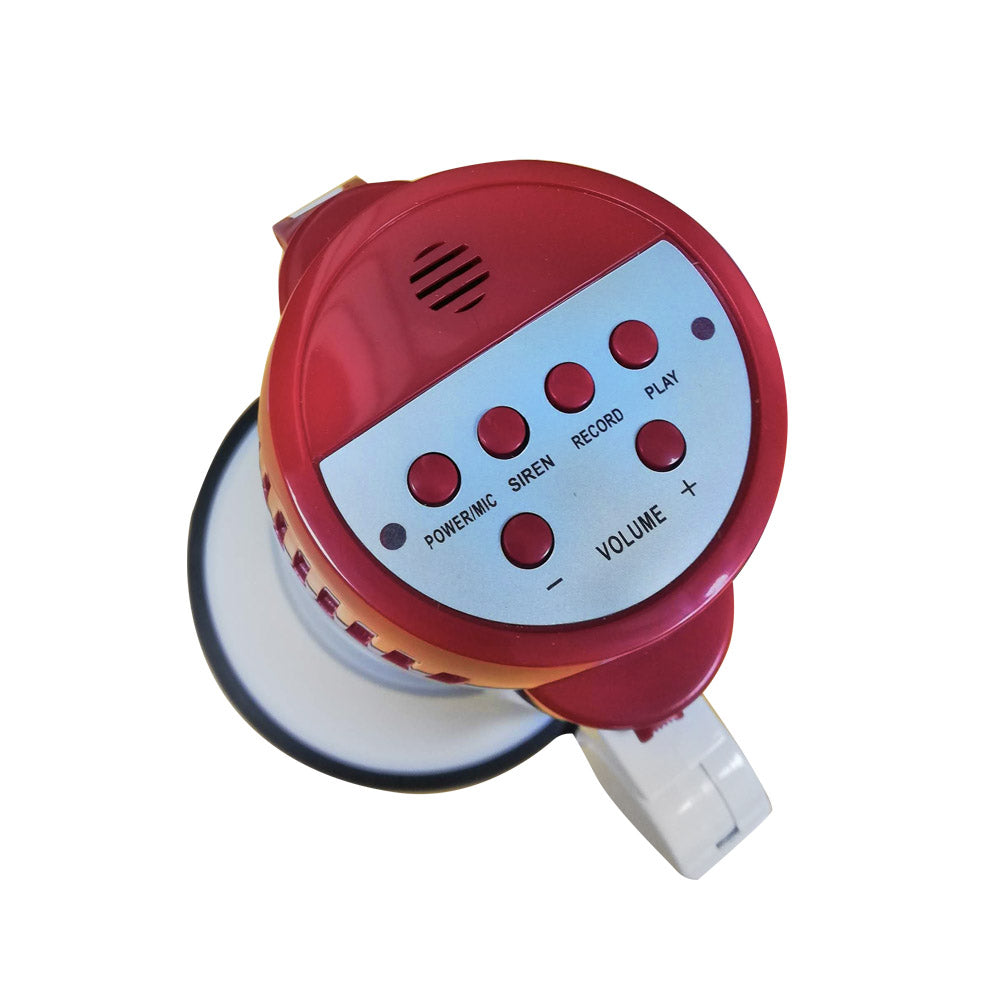 Megáfono Recargable 15W Sirena Graba Voz Blanco – imagen 2