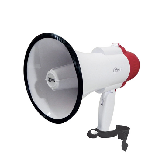 Megáfono Recargable 15W Sirena Graba Voz Blanco