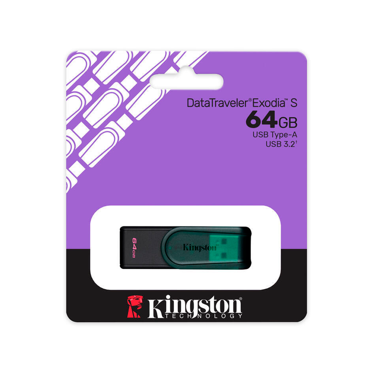 Pendrive Kingston DataTraveler Exodia S 64GB Negro Verde
