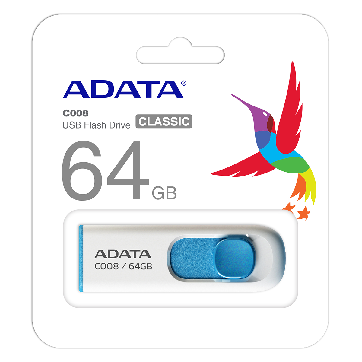 Pendrive Adata 64 Gb AC008 Usb 2.0 Blanco