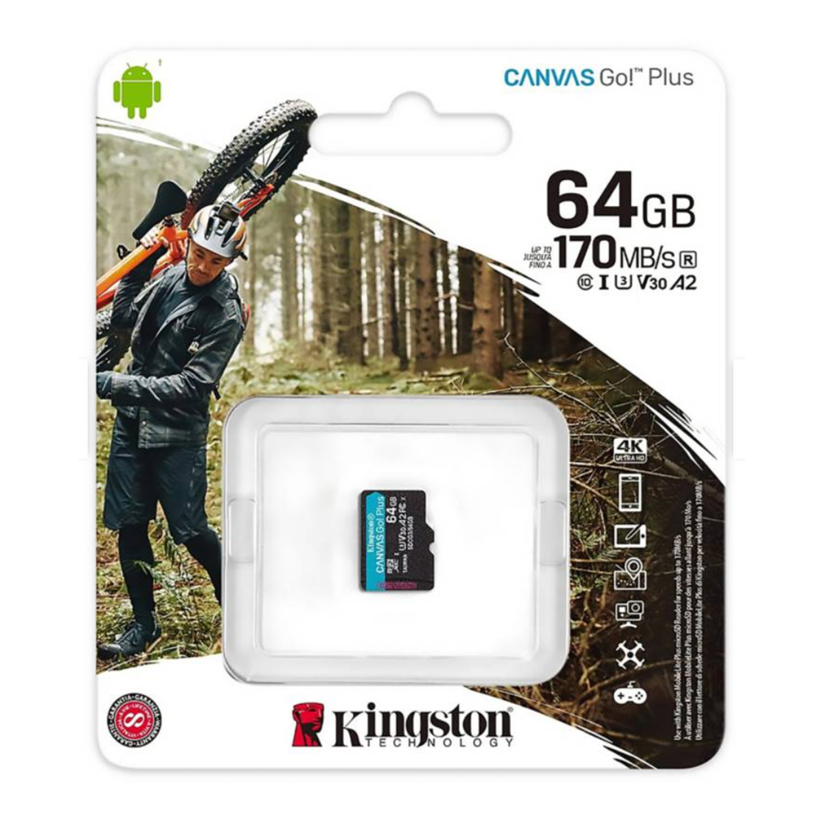 Memoria Micro Sd Kingston Canvas Go Plus 64 Gb Negro