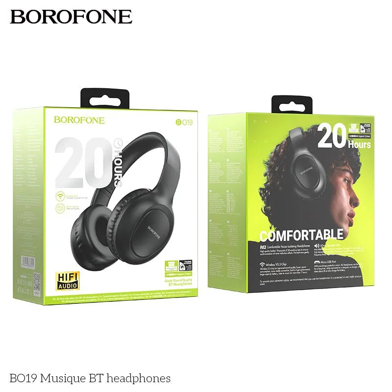Audífonos Bluetooth Borofone Bo19 Negro – imagen 3