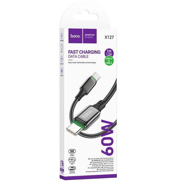 Cable Tipo C a Tipo C Hoco X127 Negro – imagen 3