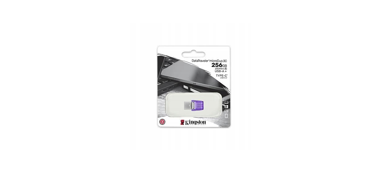 Pendrive Kingston Datatraveler Microduo 3c 256 Gb 3.2 Morado – imagen 2