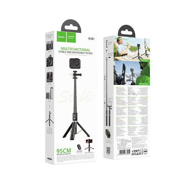Baston Selfie Tripode 4 en 1 Hoco K101 Negro – imagen 5