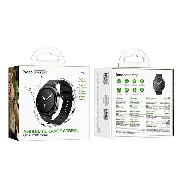 Reloj Smartwatch Hoco Y43 Bluetooth Llamadas Gps Amoled Ip67 Negro – imagen 3