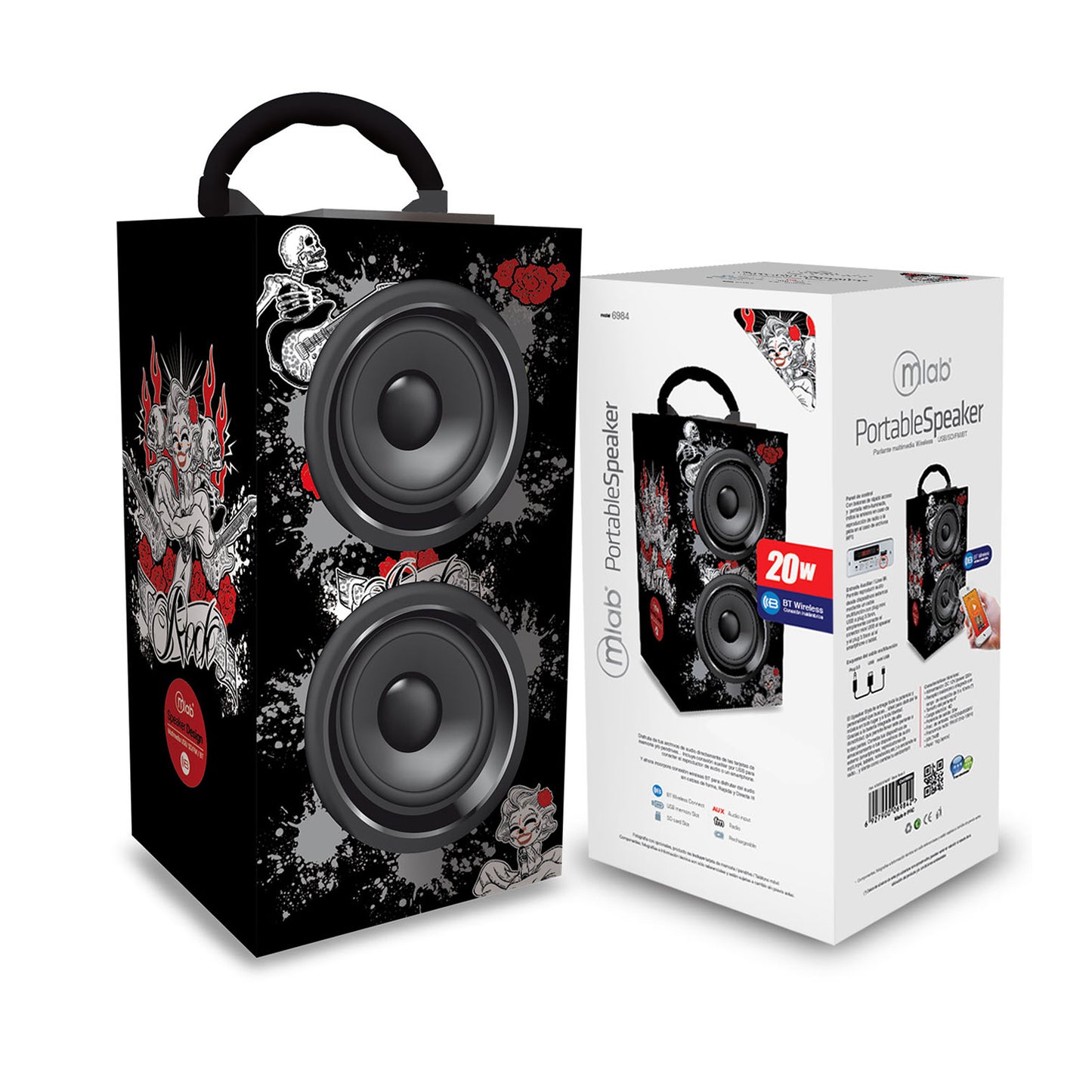Parlante Bluetooth Microlab Skin Design 20w Rock – imagen 2