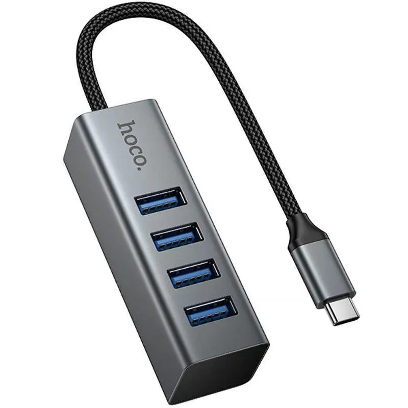 Adaptador Hub Hoco Hb1c Tipo C 4 en 1 Usb 3.0 Gris – imagen 3