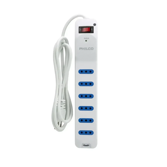 Alargador Philco Extension 6 Tomas Con Switch 1,5 Metros Blanco