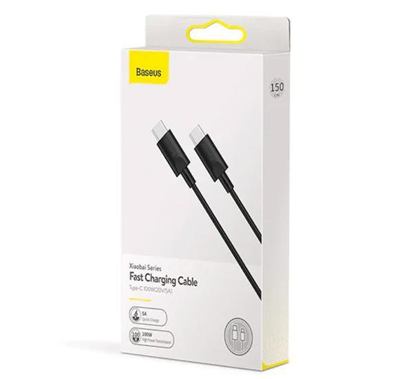 Cable Tipo C a Tipo C 20V 5A 100W 1.5 Metros Baseus Negro – imagen 2