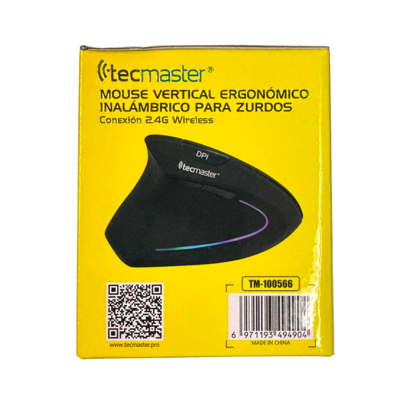 Mouse Inalambrico Tecmaster Vertical Para Zurdos TM-100566 Negro – imagen 6