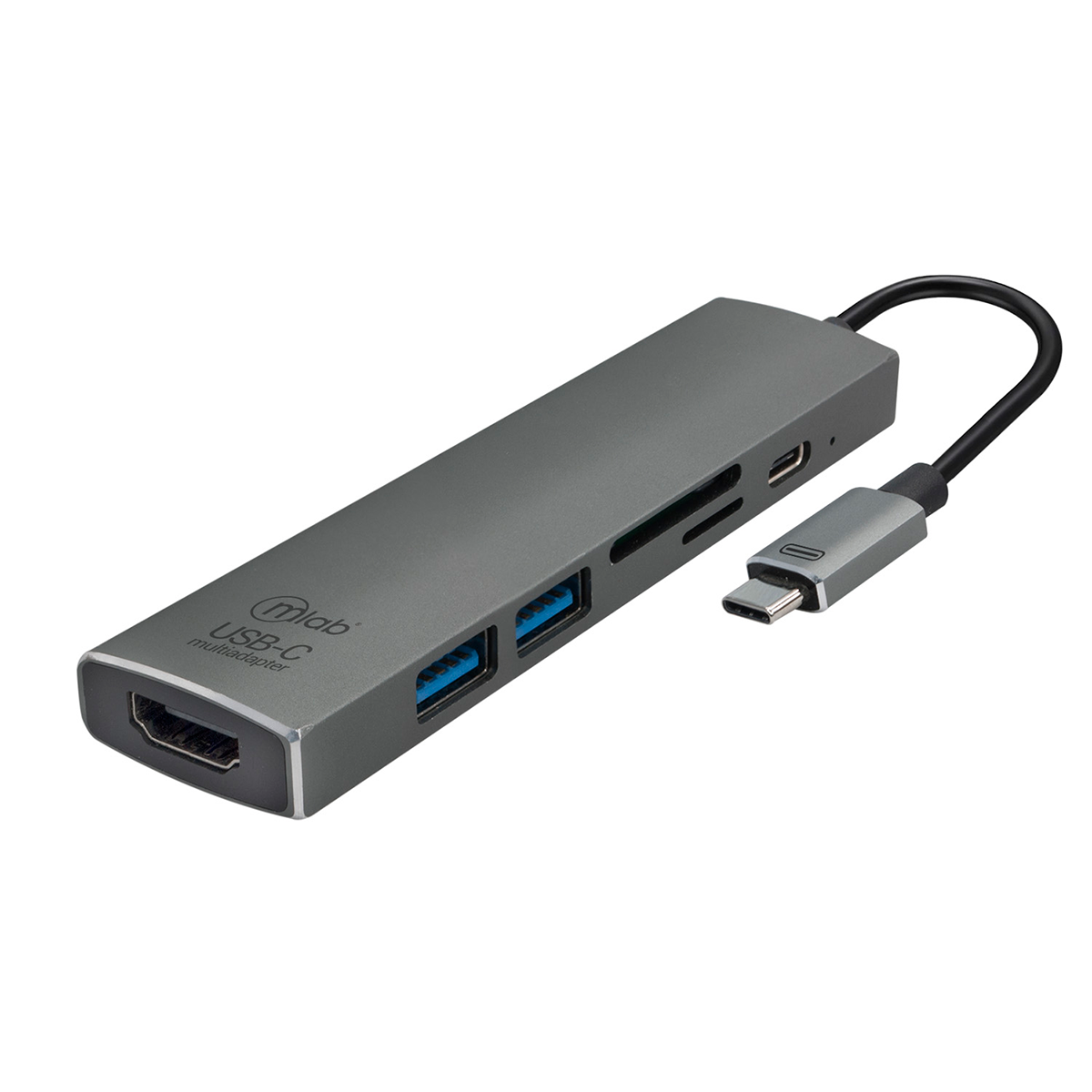 Adaptador Hub Usb Tipo C 6 en 1 Hdmi Usb 3.0 Micro SD Microlab