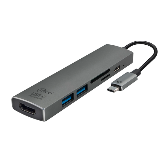 Adaptador Hub Usb Tipo C 6 en 1 Hdmi Usb 3.0 Micro SD Microlab