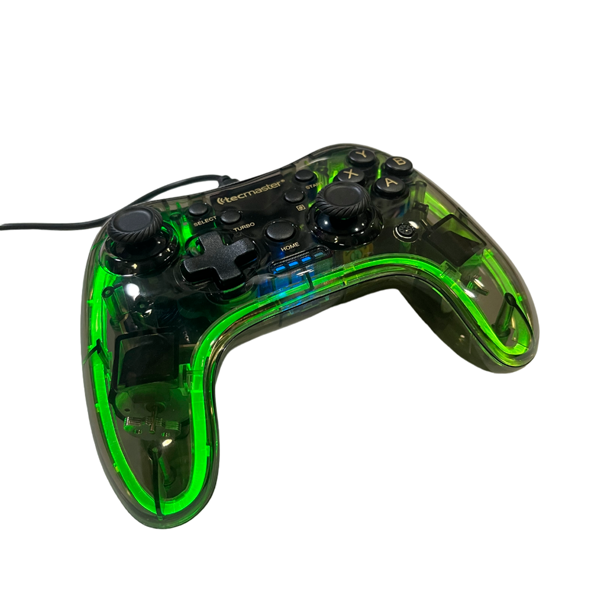 Control Gamepad Bluetooth Tecmaster Pc Rgb Transparente