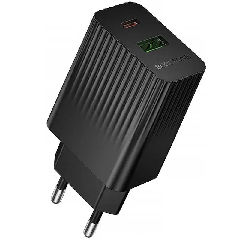 Cargador Borofone Ba76a 30w Qc 3.0 Dual Negro