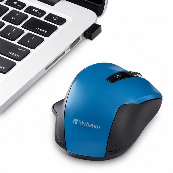 Mouse Ergonómico Inalámbrico Silencioso Verbatim Blue 1600 DPI Dark Teal