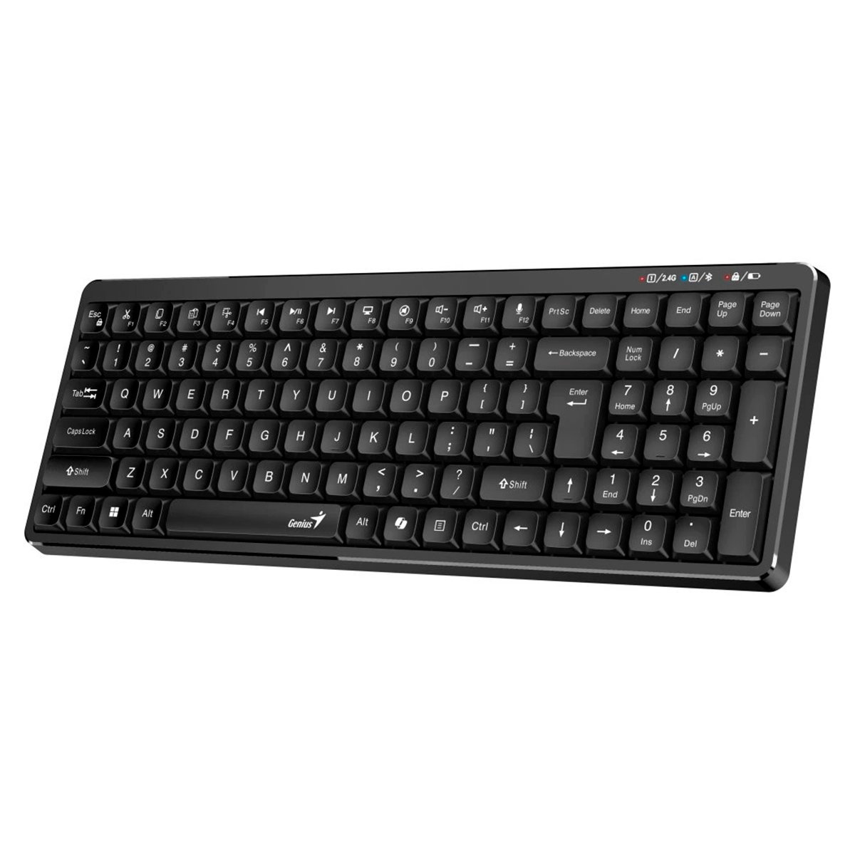 Teclado Genius Inalámbrico Bluetooth + 2,4 Ghz Copilot Luxmate Q7100BT Negro