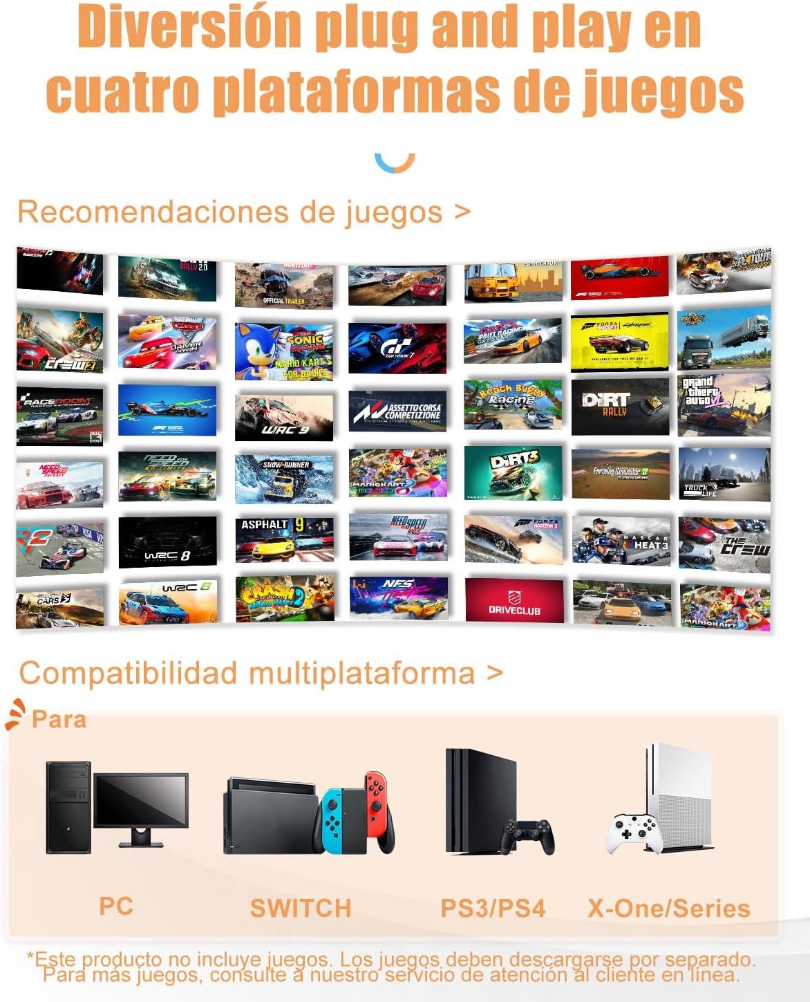 Kit Volante Con Pedales Pxn V3 Pro Para Pc Ps4 Xbox Switch Naranjo – imagen 4
