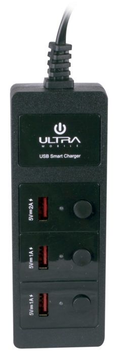 Extensor Usb Multiple Ultra 220V 3 Usb 2a Negro – imagen 2