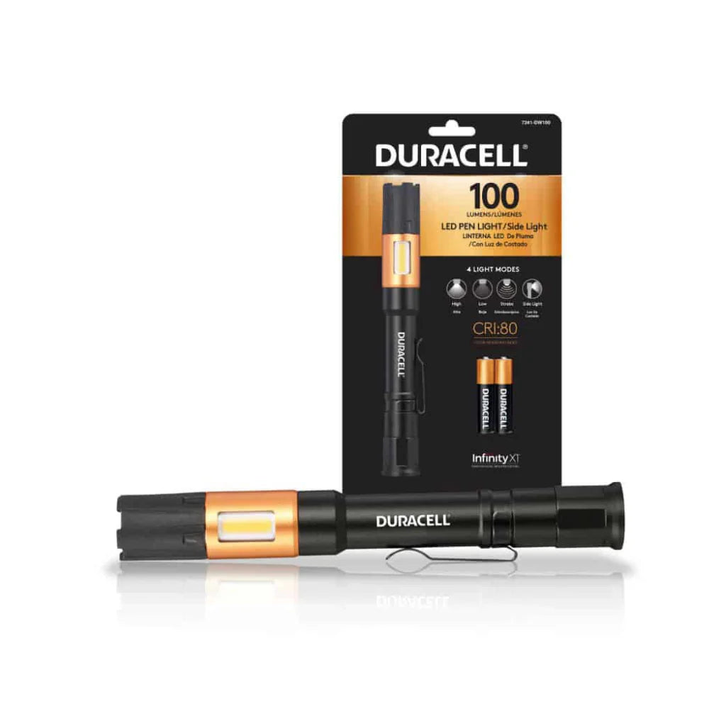 Linterna Led Lapicera Duracell 100 Lumenes 2aaa Negro – imagen 2