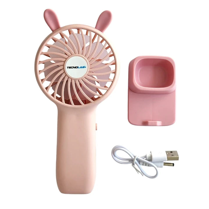 Mini Ventilador De Mano Tecnolab Portatil TL672 Rosa – imagen 4