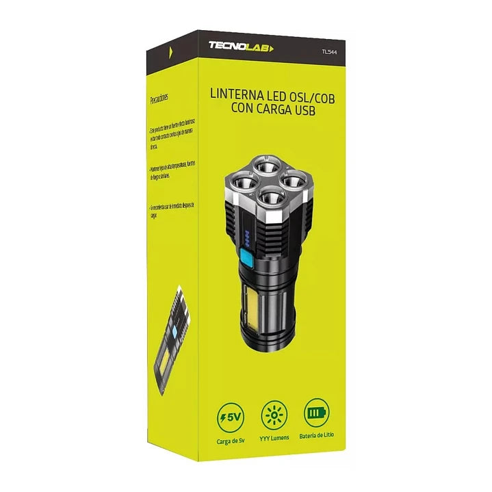 Linterna Tecnolab TL544 De Mano 4+1 Led Color Negro – imagen 3