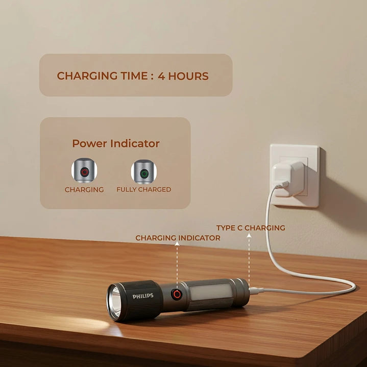 Linterna Recargable Philips 7w Tipo C 330lm SFL2153/56 Gris – imagen 5