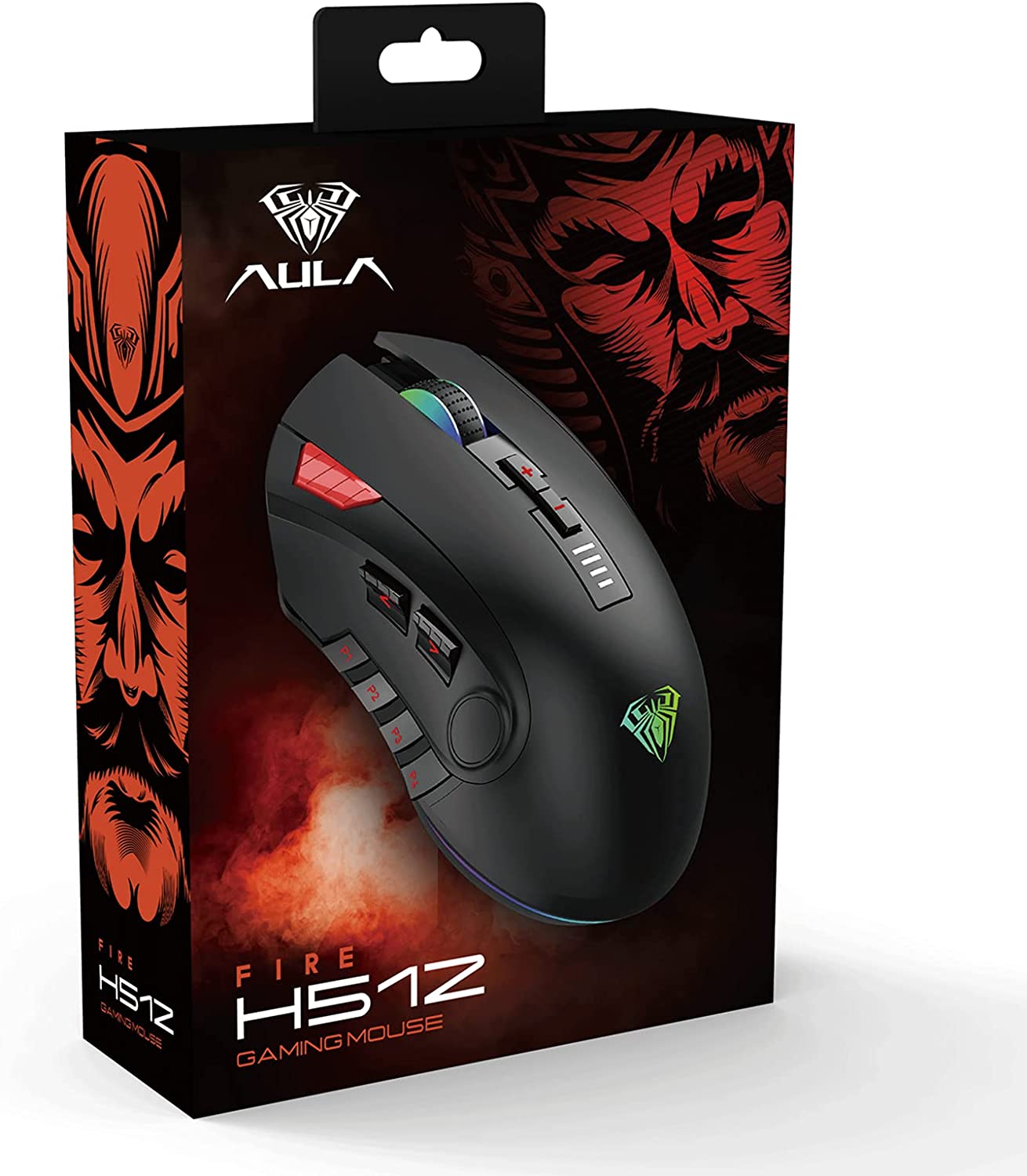 Mouse Gamer Aula Fire H512 Rgb 5000 Dpi Negro – imagen 2