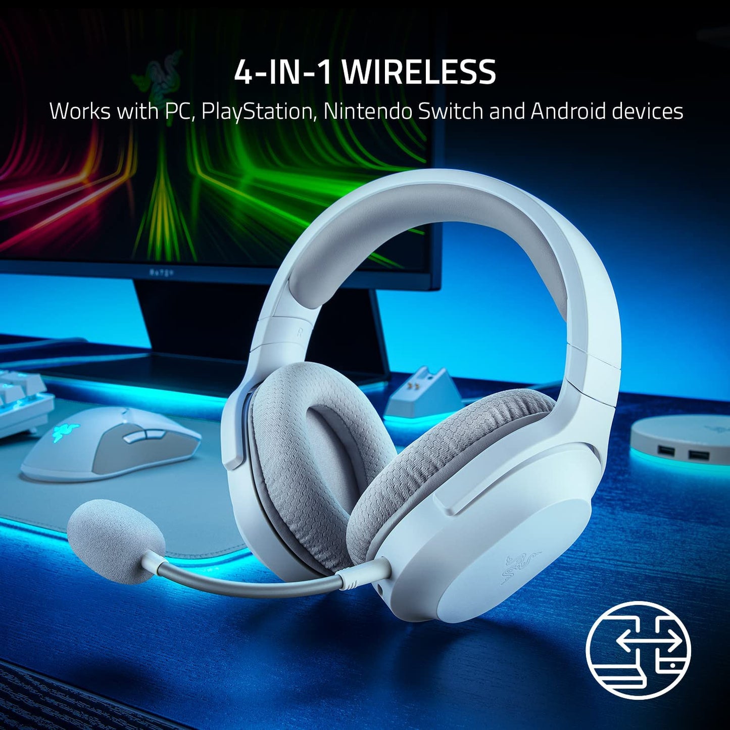 Audifonos Gamer Razer Inalambricos Barracuda X Blanco – imagen 3