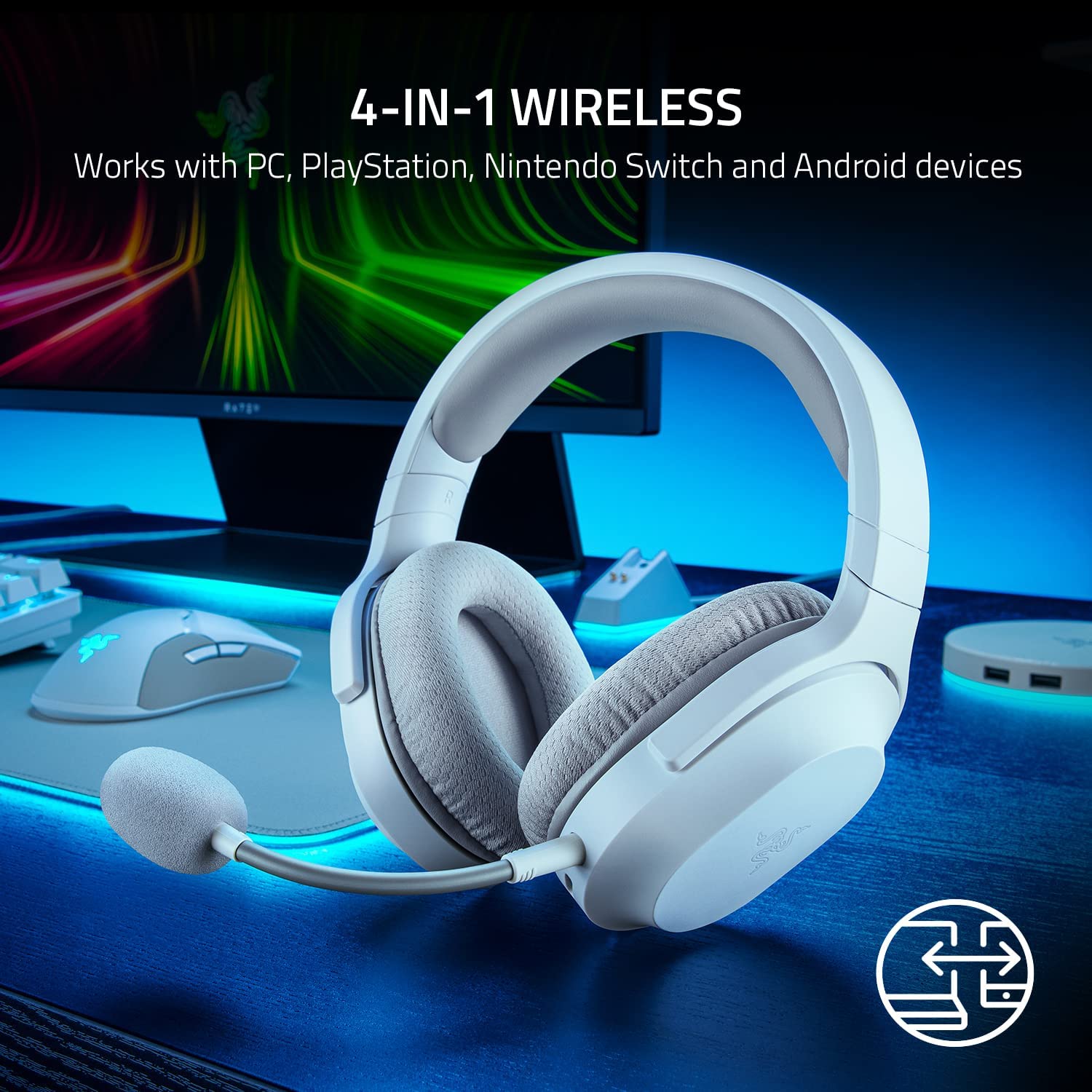 Audifonos Gamer Razer Inalambricos Barracuda X Blanco – imagen 3