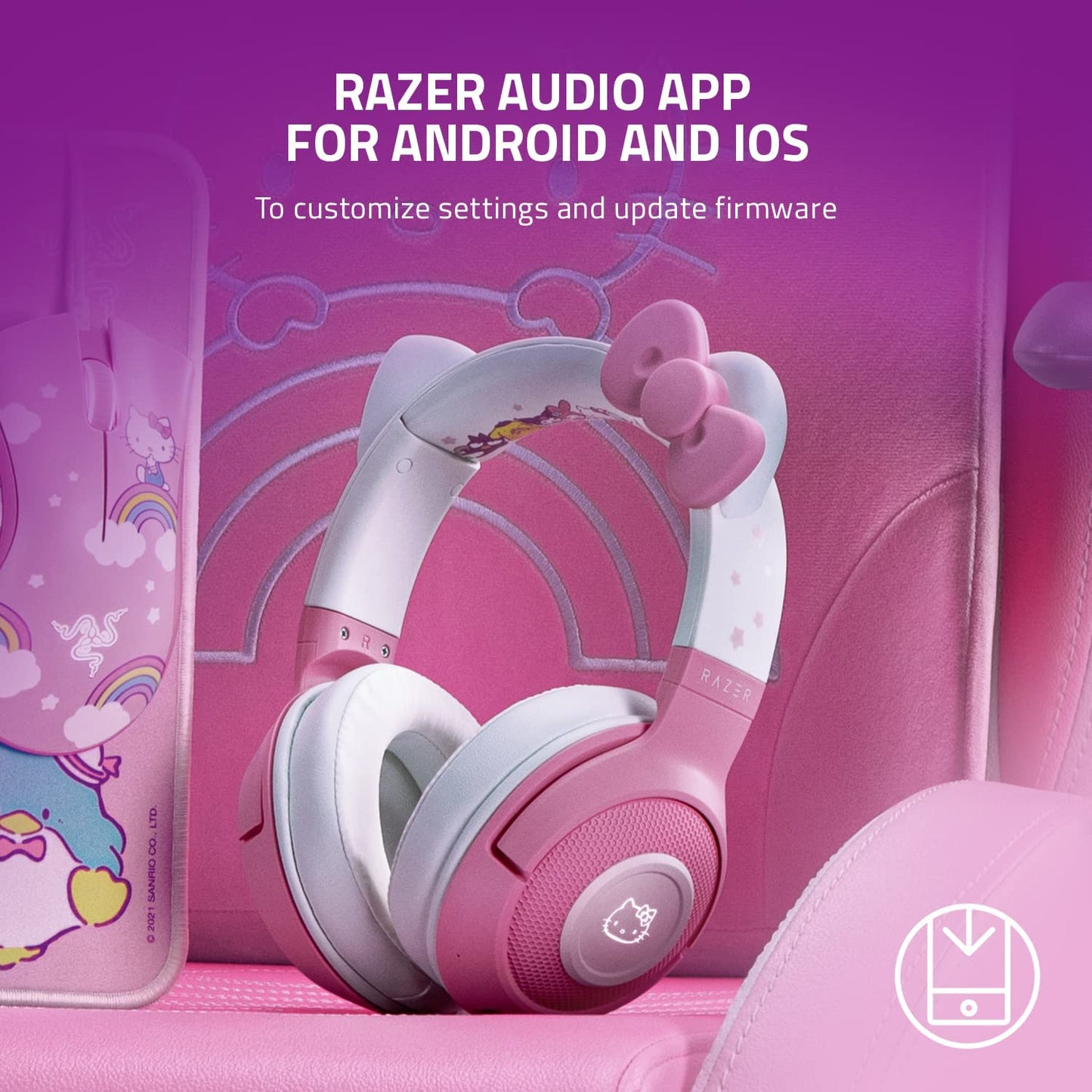 Audifonos Gamer Razer Bluetooth Kraken Hello Kitty & Friends Edition – imagen 4
