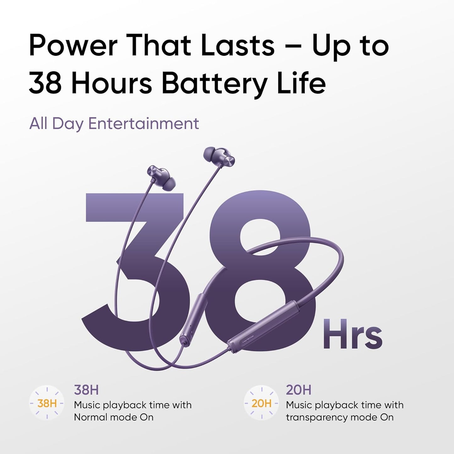 Audífonos In Ear Bluetooth Realme 5 Anc Neckband Violeta – imagen 3