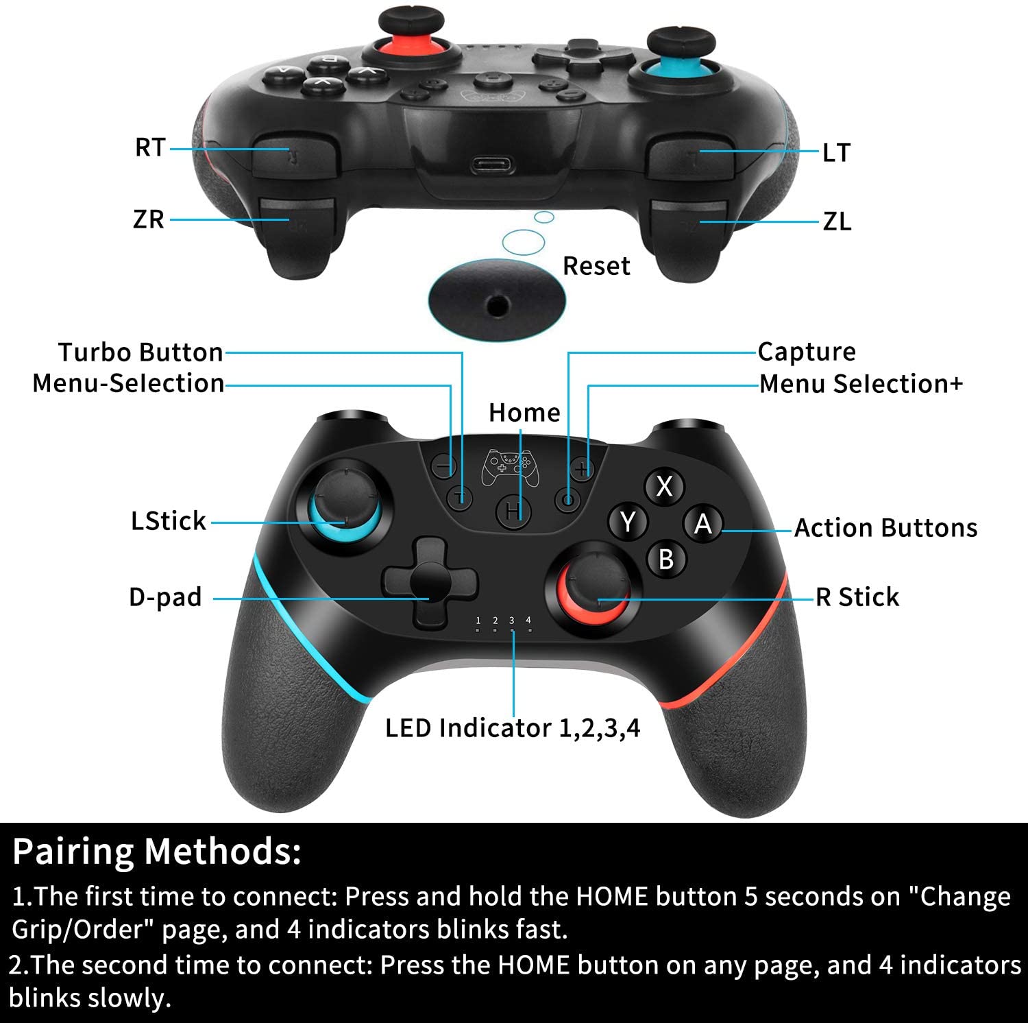 Control Mando Gamepad Nintendo Switch Inalámbrico Bluetooth – imagen 4
