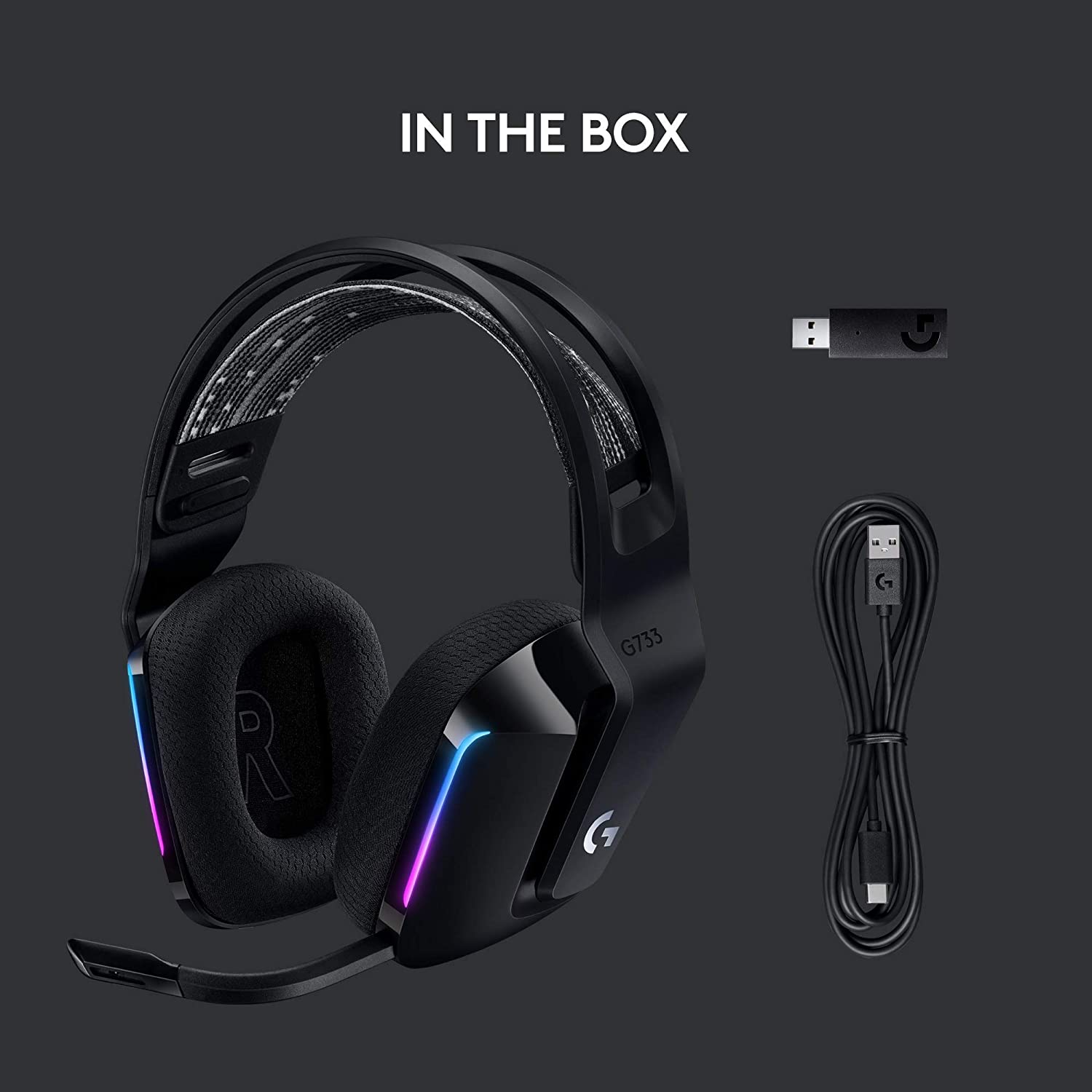 Audífonos Gamer Logitech G733 Inalámbricos Sonido 7.1 RGB Negro – imagen 3
